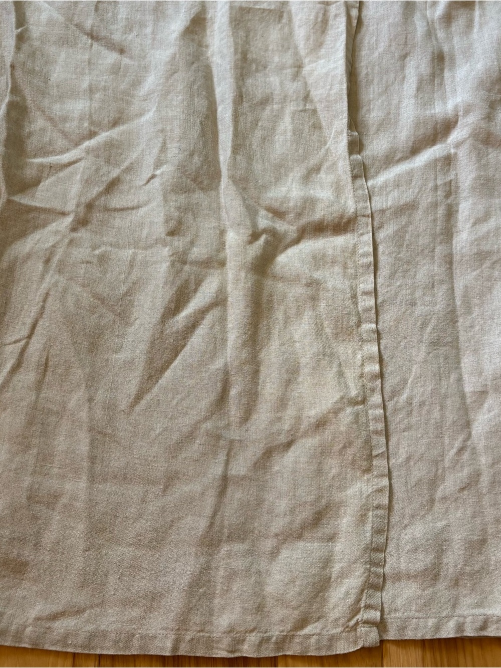 Vintage Gap Linen Tan V Neck Wrap Style Midi Dress - Picture 4 of 11